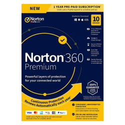 Norton 360 Premium | 10-Devices - 1-Year |75GB Cloud Storage - Digital Zone